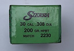 100 Stck Sierra Match King Geschosse, HPBT, .308 Dia, 200gr Gewicht, Nr 2230
