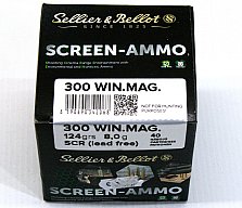 40 Sch. S&B .300 Win. MAG. 8,0g 124gr SCREEN AMMO BLEIFREI Übungspatronen Schießkino Munition NEU