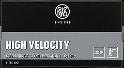 50 Stück Schuss RWS .22 l.r. lfb KK Jagdmunition HV High Velocity verkupfert - 2,6g BR 385m/s 193 J.