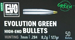 50 Stück NEUE RWS Geschosse - EVO-GREEN (bleifrei) 7mm .284 - 127gr/8,2g (#2318520) Teilzerleger