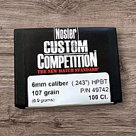 .243 107 gr HPBT Geschosse 100 Stück von Nosler Neu