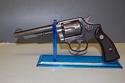 Revolver S&W Kal .38Spezial mit 5"Lauf aus Sammlung Beschuß 1971
