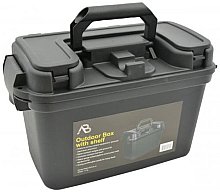 Box / Munitionskiste m. Innenboden - 38 x 19 x 24cm, Black -wasserdicht + verschließbar, schlagfest