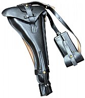 REPRO Artillerie Luger P08 Set schwarz Holster Magazintasche Putzstock Anschlagschaft und Beriemung