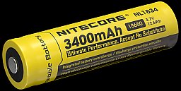 1 x NITECORE AKKU Li-Ion 18650 3400mAh NL1824 Nachtsichtgerät Stirnlampe HC60 HC68 HC65 ... Schutzsc
