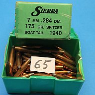 165 Geschosse 7mm .284“ SIERRA Game-King Spitzer-Boattail 11,3g 175gr #1940