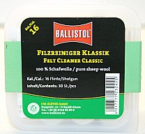 30x BALLISTOL Reinigungsfilze / Filzreiniger KLASSIK Cal. 16 | 100% Schafwolle| 16/70 Flinte/Shotgun