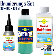 Brünierung-Set für Stahl, 4-teilig! Brünierung, Entfetter, Öl und Anleitung!     >NEU! das TOP-Set!<