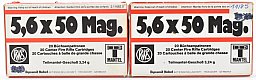 40 RWS Patronen 5,6x50 Mag. -3,24 Vollmantel