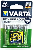4x VARTA AA ACCU Power/Akkus, wiederaufladbar #5716 2.600mAh R2U> Wildkamera, Fotofalle, Kirrautomat