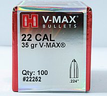 100St. HORNADY V-MAX Geschosse CAL 22 .224 35gr VARMINT #22252 | Small Game Raubwild Jagd & präzise