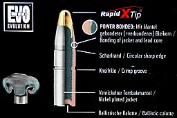 50 Stück NEUE RWS Geschosse - EVOLUTION Blei-Deformation 6,5mm .264 - 10,1g 156gr SONDERPOSTEN NEU!