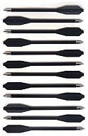 12 St. Pack Kunststoff / Plastik Pfeile Bolzen Schwarz f. 50lbs Armbrust Pistolen -Spitze aus Metall