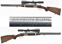 SIMSON / SUHL Drilling Mod. 95 S Kal. 16/70 - .30/06 + Krieghoff EL Kal .22 Mag. & DOCTER ZF 3-12x56