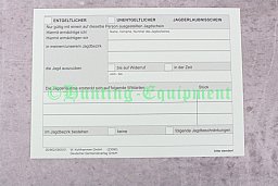 20 Stück Begehungsschein Jagderlaubnisschein Vordruck Formular Versandkostenfrei 32501-01