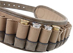 BROWNING Belt Grouse 12GA > Schrotpatronengurt Kaliber 12/65/67,5/70/76 ... für 25 Patronen! BRAUN!