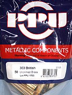 50 Stück > NEUE PPU/PrviPartizan Langwaffenhülsen .303 British (Boxerzündung)/Unprimed Brass #C125