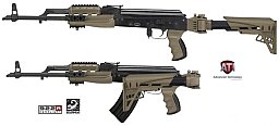 AK-47 / AK-74 Klappschaft mit Scorpion Dämpfung Desert Tan ATI SONDERPREIS!!
