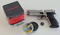 RWS UMAREX C225 vernickelt CO2-Pistole mit Zubehör