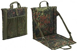 Faltsitz mit Tragegriff + Netztasche für 2 Getränkeflaschen - BW Flecktarn