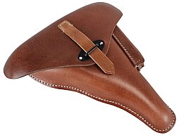Wehrmacht Elite Waffen Elite Polizei Pistolentasche P38, Koffertasche Rindleder braun