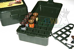 25er Patronenbox - Kal. .12 / .16 / .20, Munitionsbox, MTM - Schrot / Slugs / FLG / Brenneke GRÜN