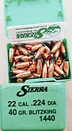 .22/.224/40 grs #No.1440# Sierra HV Blitzking Geschosse 100 stk