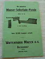 MAUSER C 96, Selbstladepistole, Manual
