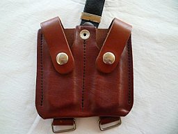 Doppele MAGAZINTASCHE, braunes Leder, NEU