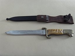 Jagdmesser F.M. Mattsson AB, Mora Sweden 1950 Löwen Kopf Parade Uniform Messer