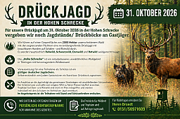Drückjagd am 31. Oktober 2026 in der Hohen Schrecke in Thüringern