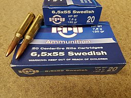 6,5x55/120grs. HPBT PPU Swedish 100 Stk. A-539# SSZ Berka