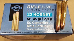 .22 Hornet/45grs. SP PPU A-193 100 stk. # SSZ Berka