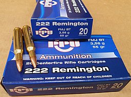 .222Remington/55grs. FMJBT PPU A-203 100 stk. # SSZ Berka