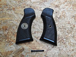 Griffschalen Enfield / Webley & Scott Revolver mit Schraube, britisch original WK2 Fertigung