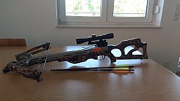 Ek Achery Research Compound Armbrust mit zwei Pfeilen