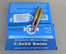 7,5x55/174grs. PPU Swiss FMJBT 500 Stk. A-345 Angebot !!# SSZ Berka