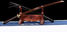 Katana / Shinken aus handgeschmiedet rot und schwarz Damast gefaltetem.AAAA+++