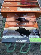5 Schachteln Blaser Munition 9,3x62 CDC 100 Schuss aus einem Los