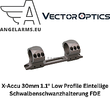 X-Accu 30mm 1.1" Low Profile Einteilige Schwalbenschwanzhalterung FDE www.angelarms.eu