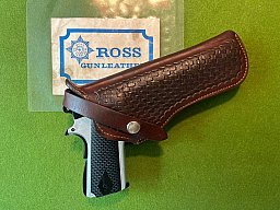 MASSIVES ROSS KORBFLECHT HOLSTER COLT 1911 AUCH GRÖßREVOLVER 357MAG K/L FRAME COLT PYTHON 5,0"-6,0"