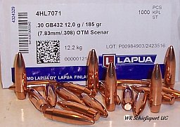 100St. LAPUA Geschosse .30(.308Dia.) - 185 - OTM-SCENAR - HPBT - #GB432