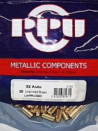 50 Stück > NEUE PPU / PrviPartizan Kurzwaffenhülsen 7,65 Browning / .32 Auto | Boxer/Unprimed #C150