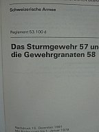 schweizer Dienstvorschrift für StG 57 und Gewehrgranaten 58