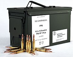 6,5x55/139grs. PPU A-083 Swedish FMJBT 500 Stk. Nato Kiste A-083# SSZ Berka