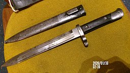 Notbajonett Ersatzseitengewehr Österreich M1888 deutsche Fertigung W17 Bajonett Feldgrau Selten