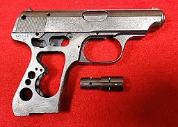 Pistole Sauer & Sohn Mod. 38, Kal. 7,65mm, Verschluß und Griffstück ohne Kleinteile, blank glasperlg