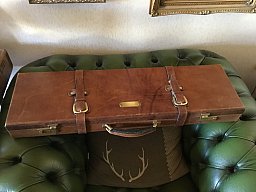 Flintenkoffer Waffenkoffer Gewehrkoffer Leder Gevelot Paris