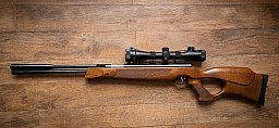 Weihrauch HW 97 KT Luftgewehr 5,5 mm, mit Walther-ZF, Schalldämpfer, Diabolos und Zubehör
