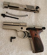 Walther P88 Schreckschuss Pistole Nickel Holzgrifschalen 9 mm P.A.K. (P18)